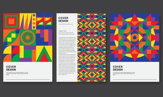 Colorful,vintage, geometric poster set. Minimalist composition with geometrical shapes. New Modernism poster design template. vector