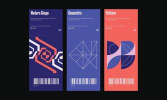Set of ticket,with abstract pattern design made with simple geometric shapes and forms.Useful for concert, conference,exhibition, dj night etc. vector