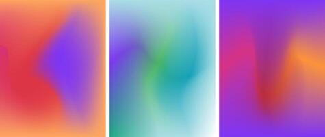 Set of background rainbow mesh gradient vector