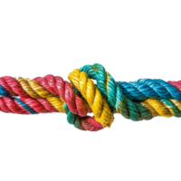 colorato corda con nodi associazione isolato su trasparente sfondo png