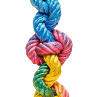 colorful rope with knots partnership isolated on transparent background png