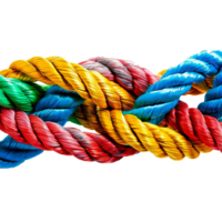 colorful rope with knots partnership isolated on transparent background png