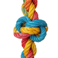 colorful rope with knots partnership isolated on transparent background png