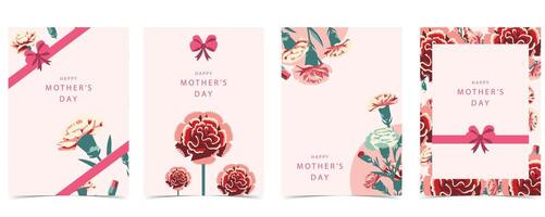 Natural background with carnation, flower. illustration for a4 vertical design vector