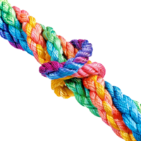 colorful rope with knots partnership isolated on transparent background png