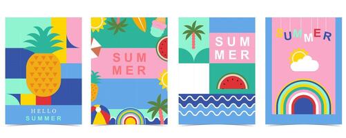 summer background with geometric style.illustration for a4 vertical design vector