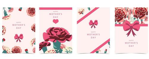 Natural background with carnation, flower. illustration for a4 vertical design vector