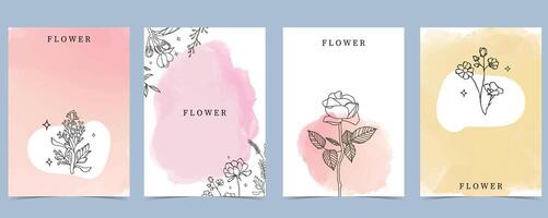 flower background with lavender,magnolia,rose.illustration for a4 page design vector