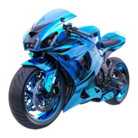 Blau Motorrad auf transparent Hintergrund png