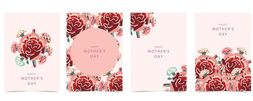 Natural background with carnation, flower. illustration for a4 vertical design vector