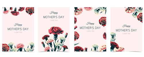 Natural background with carnation, flower. illustration for a4 vertical design vector