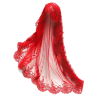 Beautiful Red Lace Veil isolated on transparent background png