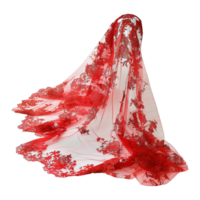 magnifique rouge dentelle voile isolé sur transparent Contexte png