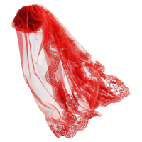 magnifique rouge dentelle voile isolé sur transparent Contexte png