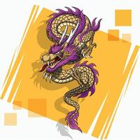 Flying colorful Dragon Background vector