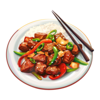 Tasty plate of sichuan isolated on transparent background png