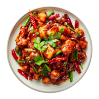 Tasty plate of sichuan isolated on transparent background png