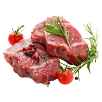 Raw beef meat isolated on transparent background png