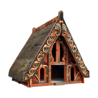 Traditional Maori meeting house isolated on transparent background png