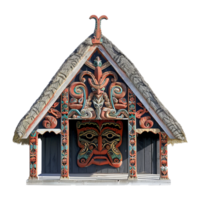 Traditional Maori meeting house isolated on transparent background png