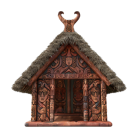 Traditional Maori meeting house isolated on transparent background png