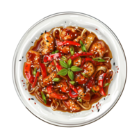 Tasty plate of sichuan isolated on transparent background png