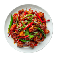 Tasty plate of sichuan isolated on transparent background png