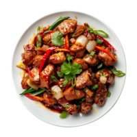 Tasty plate of sichuan isolated on transparent background png