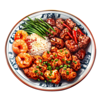 Tasty plate of sichuan isolated on transparent background png