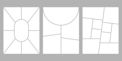 Minimalistic geometric photo frame layout for photo albums, wedding photo. 8,5 to 11 in proportion vector