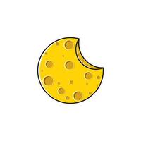 Moon design with cheese texture vector