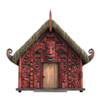 Traditional Maori meeting house isolated on transparent background png