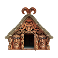 Traditional Maori meeting house isolated on transparent background png