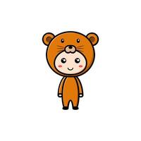 Cute character design wearing an otter costume vector