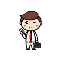 cute businessman character on white background vector