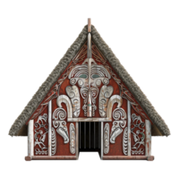 Traditional Maori meeting house isolated on transparent background png