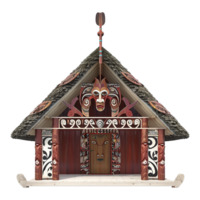 Traditional Maori meeting house isolated on transparent background png