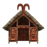 Traditional Maori meeting house isolated on transparent background png