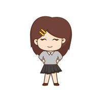 cute female student character on white background vector