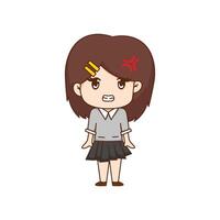 cute female student character on white background vector