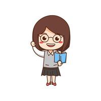 cute female student character on white background vector
