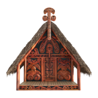 Traditional Maori meeting house isolated on transparent background png