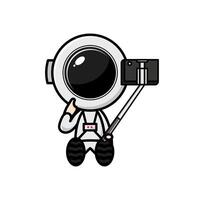 cute astronaut character on white background vector