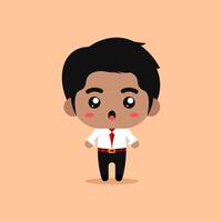 Businessman cute character design vector