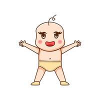 cute baby character on white background vector
