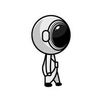 cute astronaut character on white background vector