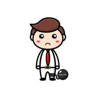 cute businessman character on white background vector