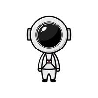 linda astronauta personaje en blanco antecedentes vector