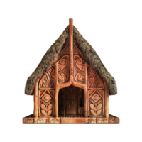 Traditional Maori meeting house isolated on transparent background png