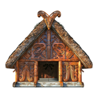 traditionell maori möte hus isolerat på transparent bakgrund png